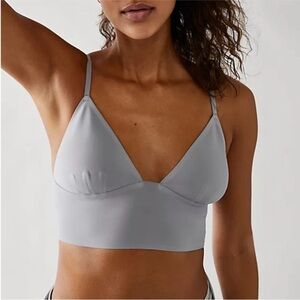 NWT Free People Intimately Sage Longline Bralette in Frosted Earth Gray S